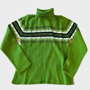 Vintage Me Modern Edge Fair Isle Turtleneck Sweater Size M
